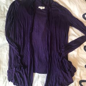 Purple cardigan